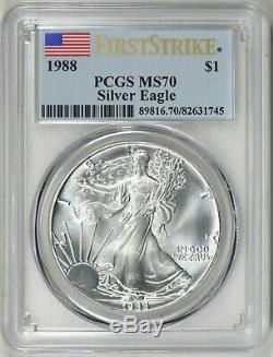 1988 American Eagle Ms70 First Strike Label Pop Of Only 6 Last One