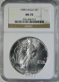 1988 American Silver Eagle ASE 1oz. 999 Coin NGC Graded MS70