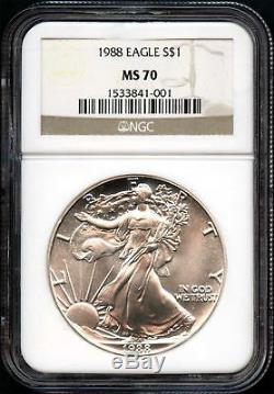 1988 American Silver Eagle NGC MS-70 Very Rare! -143099