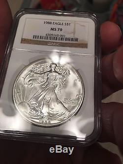 1988 American Silver Eagle NGC MS-70 Very Rare! -143099