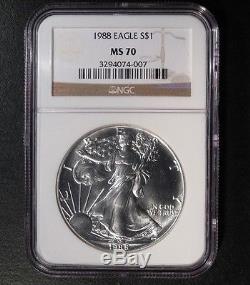 1988 American Silver Eagle NGC MS70 Low population