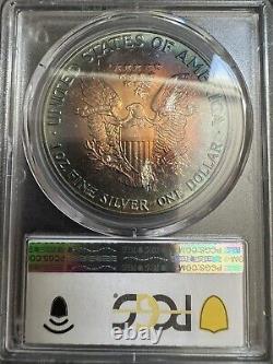 1988 American Silver Eagle PCGS MS-68 Rainbow Toning