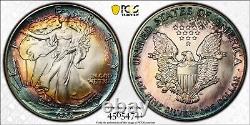 1988 MS68 American Silver Eagle Colorful Rainbow Toning PCGS +Video