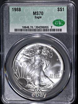 1988 Silver American Eagle $1 CAC MS70 Ultra Low Pop! STOCK