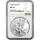 1989 $1 American Silver Eagle NGC MS70 Brown Label