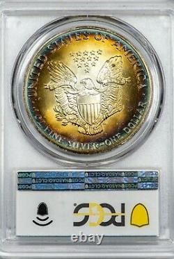 1989 1 oz. American Silver Eagle PCGS MS68 Colorful Toning