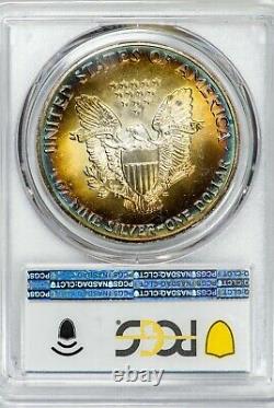 1989 1 oz. American Silver Eagle PCGS MS68 Colorful Toning
