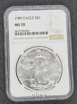 1989 1oz American Silver Eagle NGC MS70 Rare High Grade Top Pop