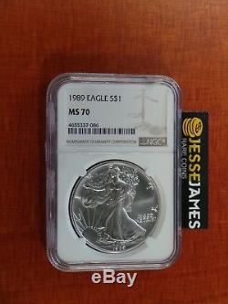 1989 American Silver Eagle Ngc Ms70 Brown Label Low Pop