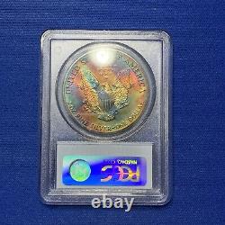 1989 American Silver Eagle PCGS MS68. TONED DOUBLE SIDED TONING! A122
