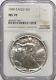 1989 Ngc Ms70 Silver American Eagle Mint State 1 Oz. 999 Fine Bullion
