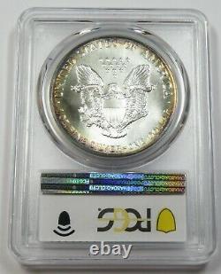 1989 PCGS MS68 RAINBOW TONED Silver American Eagle Dollar SAE $1 US Coin 30943A