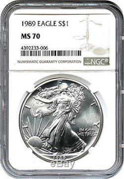 1989 Silver Eagle $1 NGC MS70 American Eagle Silver Dollar ASE