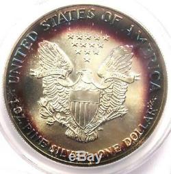 1989 Toned American Silver Eagle Dollar $1 ASE PCGS MS67 Rainbow Toning Coin