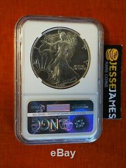 1990 $1 American Silver Eagle Ngc Mint Error Ms69 Minor Reverse Struck Thru