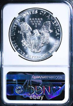 1990 American Silver Eagle Mint Error Obverse Struck Through NGC MS-69