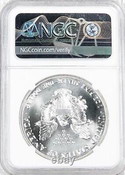1990 American Silver Eagle NGC MS69 Mint Error Obverse Strike Through