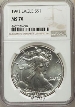 1991 American Silver Eagle $1 NGC MS70