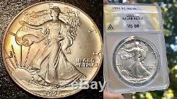 1991 American Silver Eagle Dollar CERTIFIED! MS 66.999% Silver Beautiful