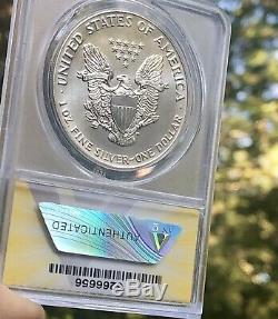 1991 American Silver Eagle Dollar CERTIFIED! MS 66.999% Silver Beautiful