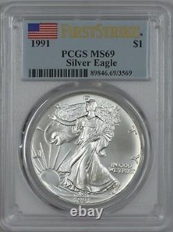 1991 American Silver Eagle PCGS MS69 First Strike