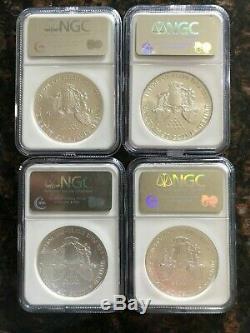 1992, 1988, 2005, & 2006 Silver American Eagle NGC MS-69 First Strike Red Label