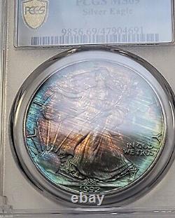 1992 American Silver Eagle Monster Toned PCGS MS69