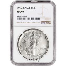 1992 American Silver Eagle NGC MS70