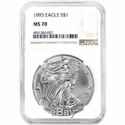 1993 $1 American Silver Eagle NGC MS70 Brown Label