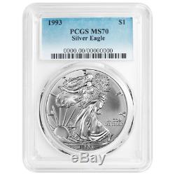 1993 $1 American Silver Eagle PCGS MS70 Blue Label