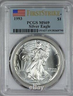 1993 American Silver Eagle PCGS MS69 First Strike Better Date in First Strike