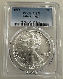 1994 $1 American Silver Eagle PCGS MS70