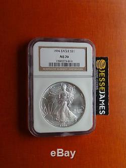 1994 American Silver Eagle Ngc Ms70 Top Pop Beautiful Coin