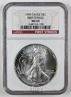 1994 American Silver Eagle FIRST STRIKES NGC MS 69 64960B