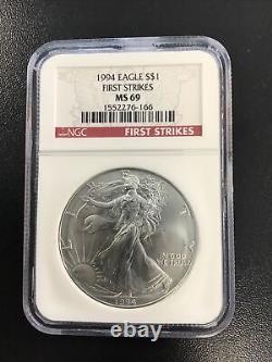 1994 American Silver Eagle NGC MS69 First Strikes