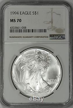 1994 American Silver Eagle NGC MS70