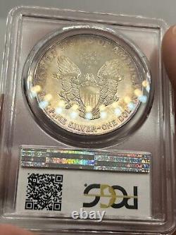 1994 American Silver Eagle Toned ASE 1oz PCGS MS65 Beautiful Rainbow Color