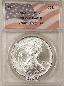 1995 $1 American Silver Eagle Anacs Ms-70