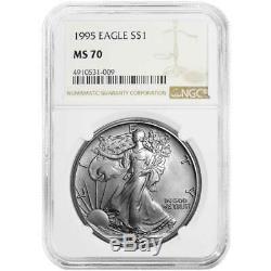 1995 $1 American Silver Eagle NGC MS70 Brown Label