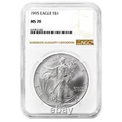 1995 $1 American Silver Eagle NGC MS70 Brown Label