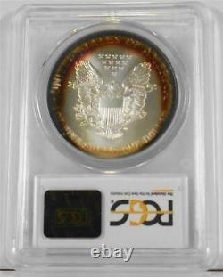 1995 $1 One Ounce American Silver Eagle PCGS MS67 Obverse & Reverse Toned/Toning