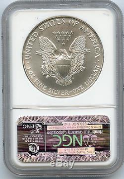 1995 American Silver Eagle $1 NGC MS 70 Bright And White