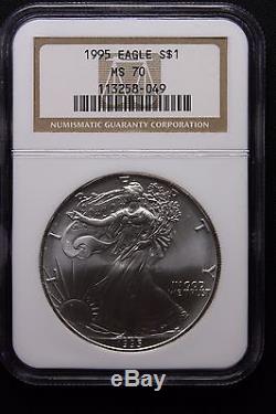 1995 American Silver Eagle Coin NGC MS70 GradeTough