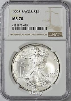 1995 American Silver Eagle NGC MS70