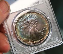 1995 American Silver Eagle PCGS MS68 Monster Rainbow Toning Trueview Better Date