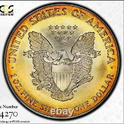 1995 PCGS MS68 1$ Key Date Toned American Silver Eagle. 999 ASE 1oz Trueview