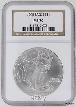 1995 Silver American Eagle Dollar $1 NGC MS70