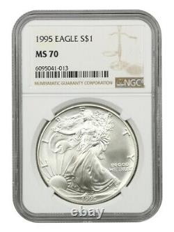 1995 Silver Eagle $1 NGC MS70 American Eagle Silver Dollar ASE 1oz Silver