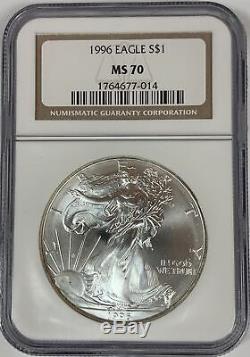 1996 $1 American Silver Eagle NGC MS70 #1764677-014