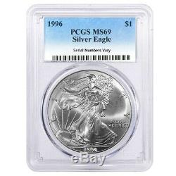 1996 1 oz Silver American Eagle $1 Coin PCGS MS 69